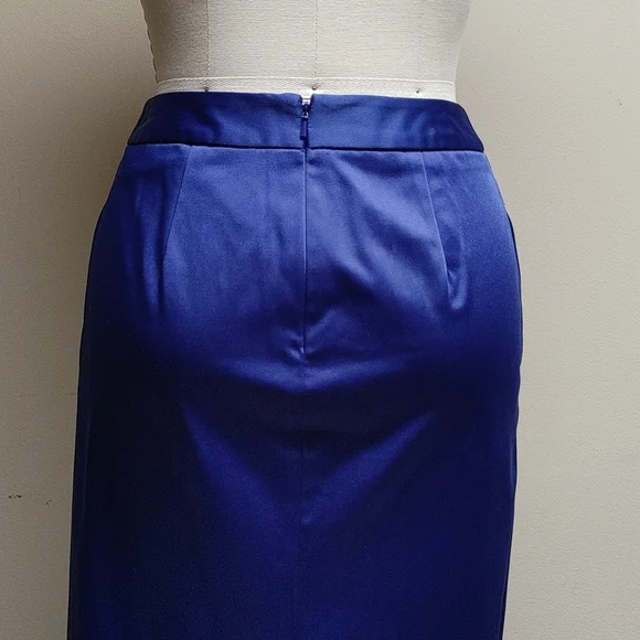 Talbots Petites Special Occasion Violet Satin Maxi Pencil Skirt w Pockets - Picture 8 of 17